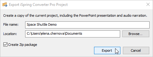 Powerpoint Exploding Package Contects Exporting Presentations