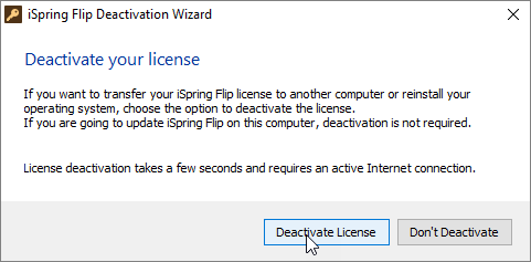 Uninstalling and Deactivating iSpring Flip