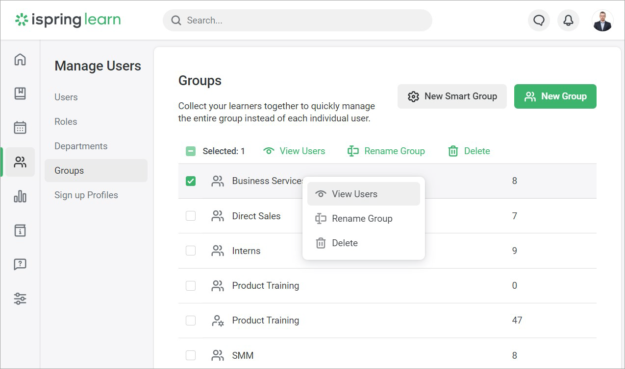 Viewing Group Users