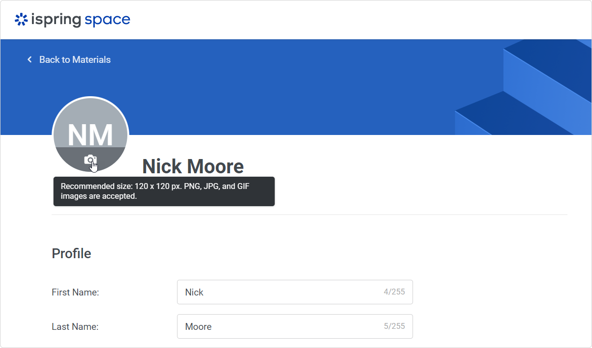 Profile Settings