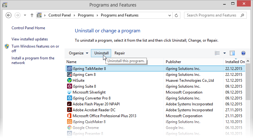Deactivating iSpring TalkMaster License