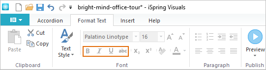 Adding and Formatting Text