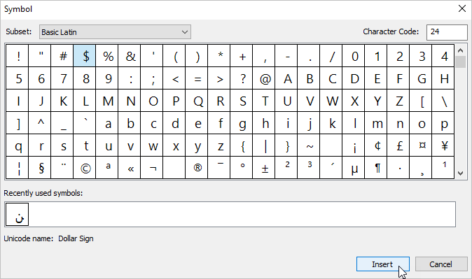 Adding Symbols