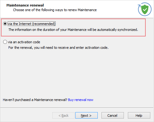 Renewing Maintenance Plan
