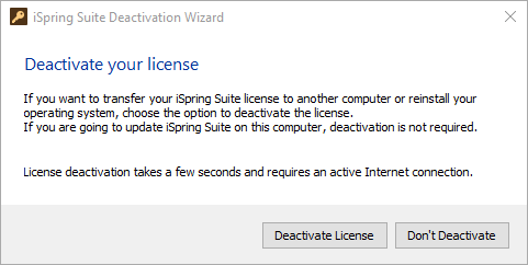 Ispring Licences Deactivating iSpring Suite License
