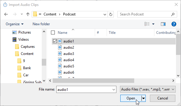 audio jam tutorial - import from Importing Audio